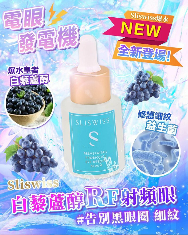 【現貨】SLISWISS 白藜蘆醇爆水RF眼精華 有效日期:2025.12